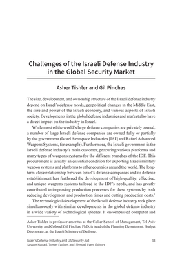 Challenges of the Israeli Defense Industry in the Global Security Market