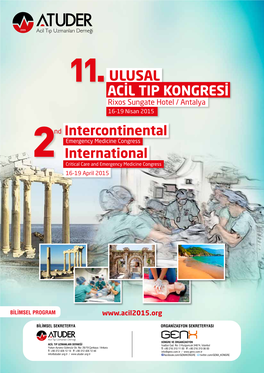 ULUSAL ACİL TIP KONGRESİ Rixos Sungate Hotel / Antalya 16-19 Nisan 2015