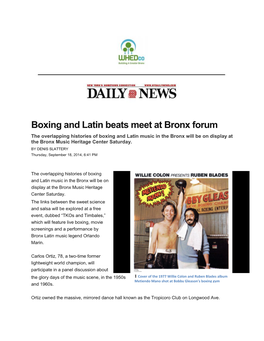 Boxing and Latin Beats Meet at Bronx Forum