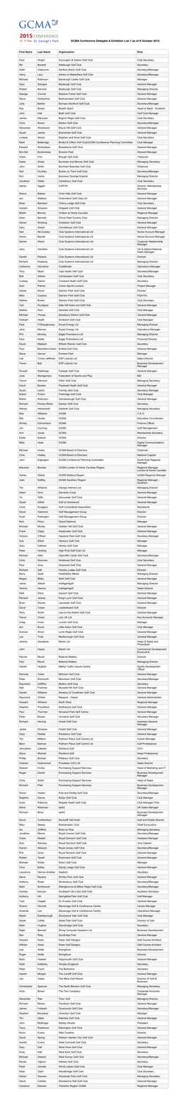 Conference Delegates