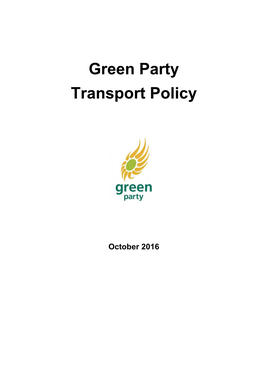 Green Party Transport Policy