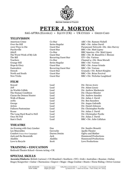 Peter J. Morton Resume