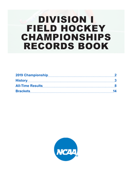 Field Hockey Championships Records Book