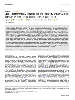Ctbp1/2 Differentially Regulate Genomic Stability and DNA Repair