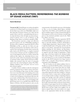 Black Media Matters: Remembering the Bombing of Osage Avenue (1987)