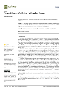 Normed Spaces Which Are Not Mackey Groups