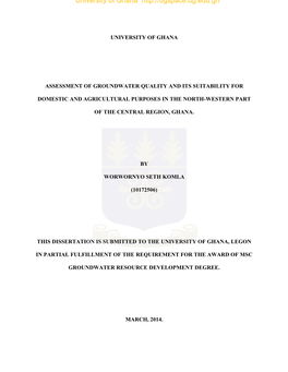 Assessment of Groundwater Quality and Its Suitability for Domestic and Agricultural Purpose.Pdf