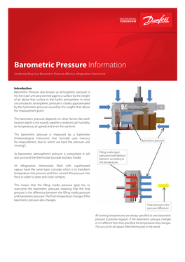 Barometric Pressure Information Understanding How Barometric Pressure Affects a Refrigeration Thermostat