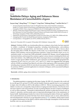 Nobiletin Delays Aging and Enhances Stress Resistance of Caenorhabditis Elegans