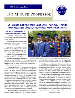 A Private College May Cost Less Than You Think!