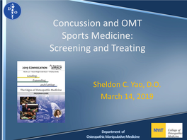 Concussion and OMT Sports Medicine: Screening and Treating