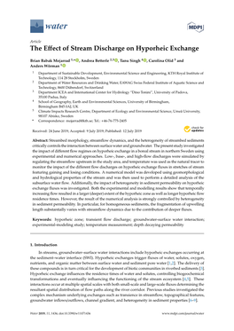 The Effect of Stream Discharge on Hyporheic Exchange