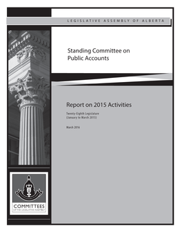 Report on 2015 Activities Standing Committee on Public Accounts
