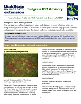 Turfgrass IPM Advisory