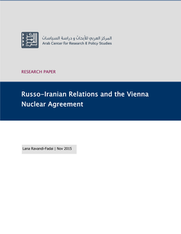 Russo-Iranian Relations and the Vienna Nuclear Agreement
