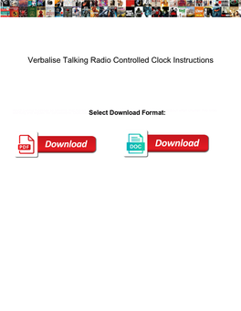 Verbalise Talking Radio Controlled Clock Instructions