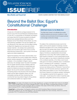 Beyond the Ballot Box: Egypt's Constitutional Challenge