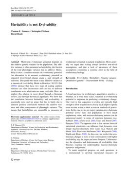 Heritability Is Not Evolvability