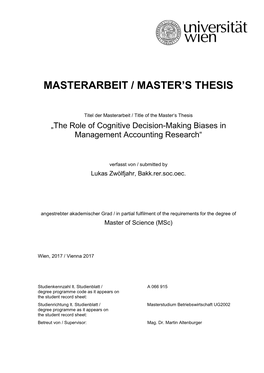 Masterarbeit / Master's Thesis