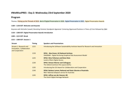 Wemissipres - Day 2: Wednesday 23Rd September 2020 Program