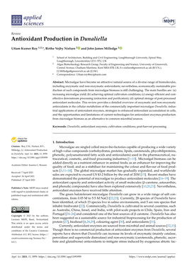 Antioxidant Production in Dunaliella