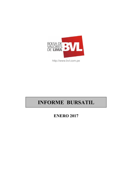 Enero 2017 Informe Bursatil - Enero 2017