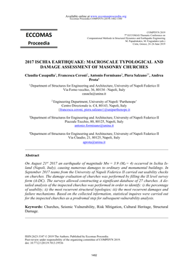 2017 Ischia Earthquake: Macroscale Typological and Damage Assessment of Masonry Churches