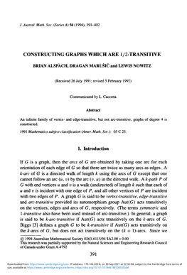 Constructing Graphs Which Are 1/2-Transitive