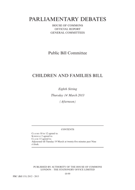 Parliamentary Debates House of Commons Official Report General Committees