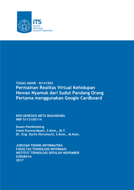 Permainan Realitas Virtual Kehidupan Hewan Nyamuk Dari Sudut Pandang Orang Pertama Menggunakan Google Cardboard