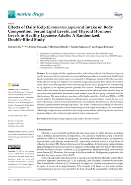 Effects of Daily Kelp (Laminaria Japonica) Intake on Body