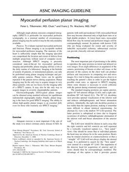 Myocardial Perfusion Planar Imaging