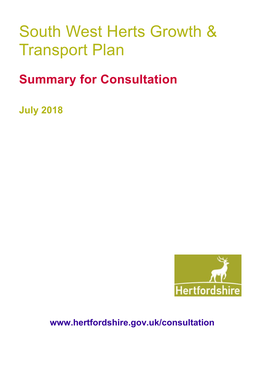 South West Herts Growth & Transport Plan