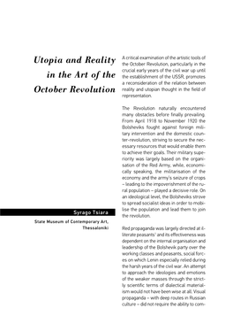 Utopia and Reality in the Art of the October Revolution HISTOREIN