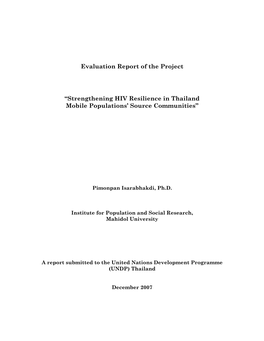 Eval Report Strenghtening HIV Resilience.Pdf