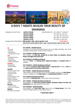 8 Days 7 Nights Muslim Tour Beauty of Shanghai