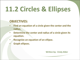 11.2 Circles and Ellipses Conic Sections.Pdf