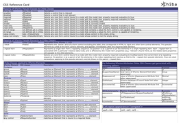 CSS Reference Card