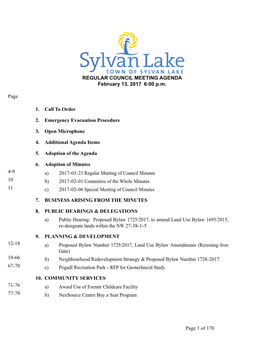 REGULAR COUNCIL MEETING AGENDA February 13, 2017 6:00 P.M