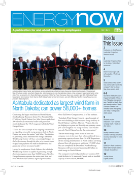 Ashtabula Dedicated As Largest Wind Farm in North