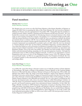 Biographies of Panel Members