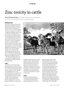 Zinc Toxicity in Cattle