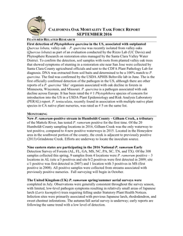 California Oak Mortality Task Force Report