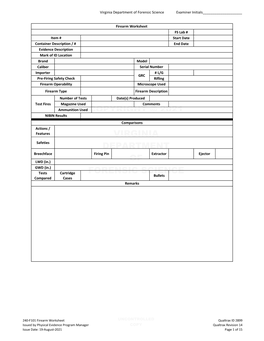 240-F101 Firearm Worksheet