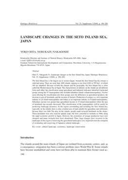 Landscape Changes in the Seto Inland Sea, Japan