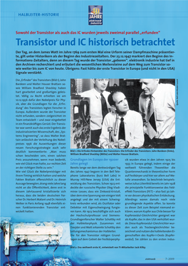 Transistor Und IC Historisch Betrachtet