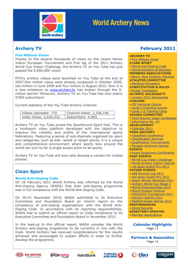 Archery TV Clean Sport February 2011