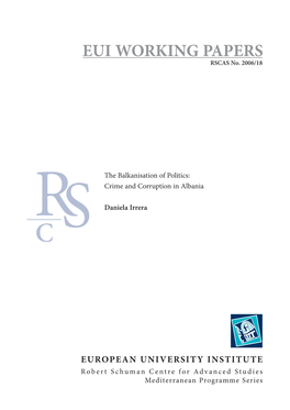 The Balkanisation of Politics: Crime and Corruption in Albania