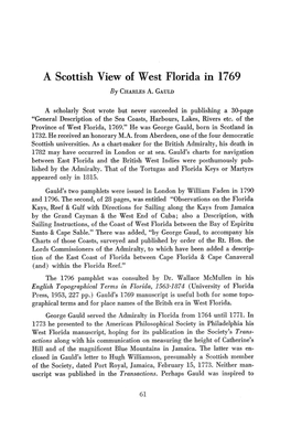 A Scottish View of West Florida in 1769