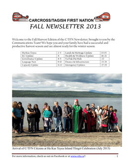 Fall Newsletter 2013